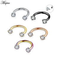 miqiao 1pc zircon lip helix c nose ring gem nose hoop for women piercing earring cartilage body jewelry 1 2x8mm