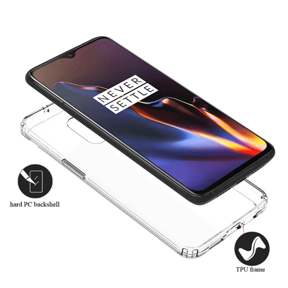 Для OnePlus 6 Чехол 7 Pro 7T 6t 5T ударопрочный чехол для 7T Pro кристально прозрачный жесткий чехол для задней панели телефона 1+ 7 5t