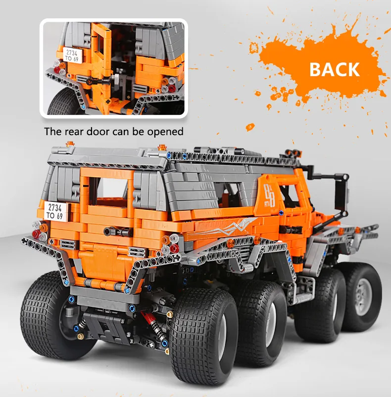 Yeshin 23011 Technic Cars серия MOC Avtoros Shaman 8x8 внедорожная модель автомобиля строительные наборы блоки кирпичи образовательные Ki
