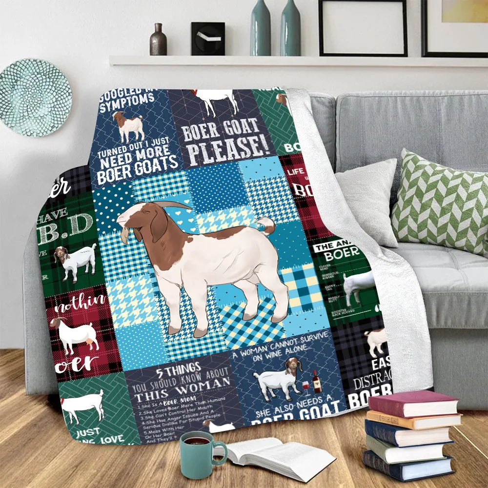 

Bose Goat Please 3D Printed Plush Fleece Blanket Adult Home Office Washable Casual Kids Sherpa Blanket Drop Shipping
