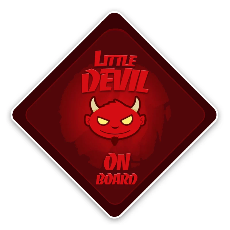 

Naughty Little Devil BABY on Board Colored Warning Sign Car Sticker Decoration Graphic