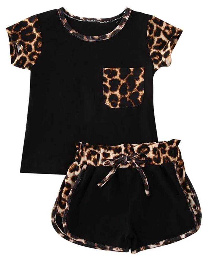 

Toddler Baby Girl Clothes Spring/Summer Leopard Print Casual Sports Outfit 2PCS Little Girls Outfit Kids Clothing Sets