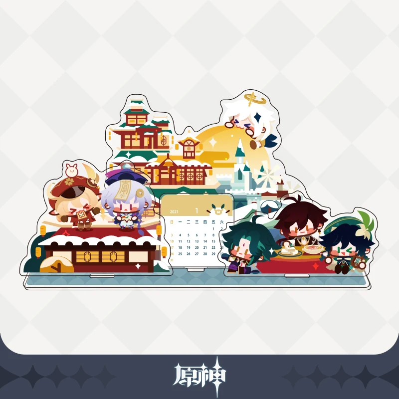 

Anime Game Genshin Impact Scene Stand Figure Cosplay Model Plate Desk Decor Cartoon Calendar Chronicle Display Xmas Gifts