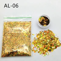 10g nail hexagon chunky glitter flakes colorful nail art decals sequins for nail art slices mxied cosmetic holo glitter tips