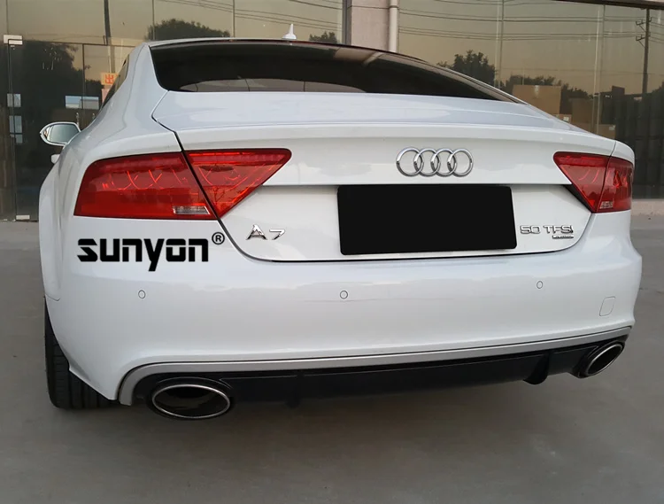 A7 задний бампер для губ Диффузор с выхлопной трубы глушителя для Audi A7 стандартный бампер 2009- RS7 стиль