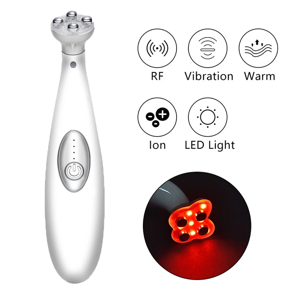 Массажер для глаз с теплом и светодиодный фотон RF радиочастотный EMS красоты микро