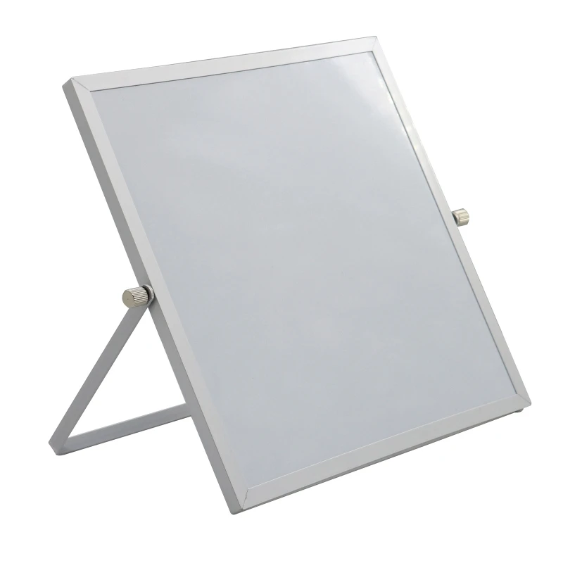 

Small Magnetic White Board for Desk 10"X10" Double-Sided Desktop Tabletop Dr y Era se Board with Stand for Students Home