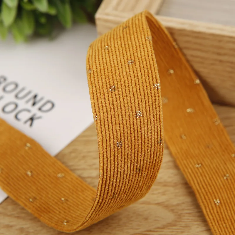 Хлопковая Вельветовая ткань золотые бронзирующие точки 40 25 10 мм для рукоделия