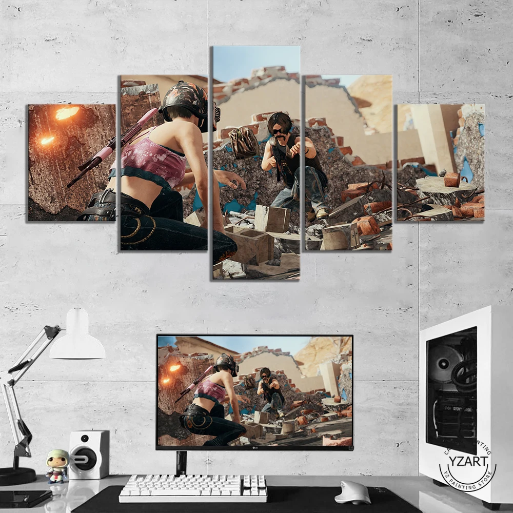 

5 шт., картины на холсте «PLAYERUNKNOWNS»