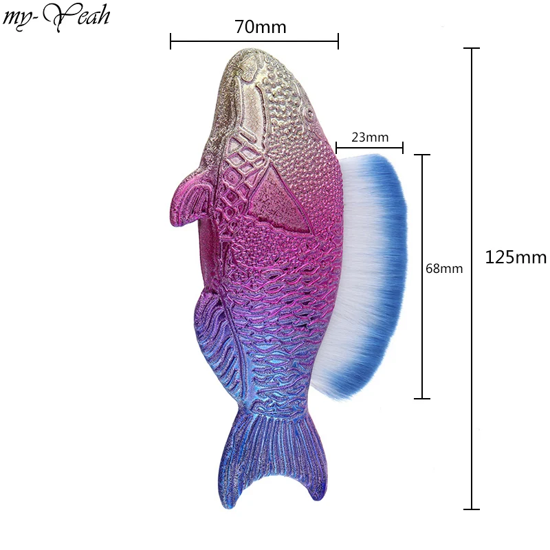 Щетка для удаления пыли в форме рыбы мягкая щетка очистки волос блестящая пудра