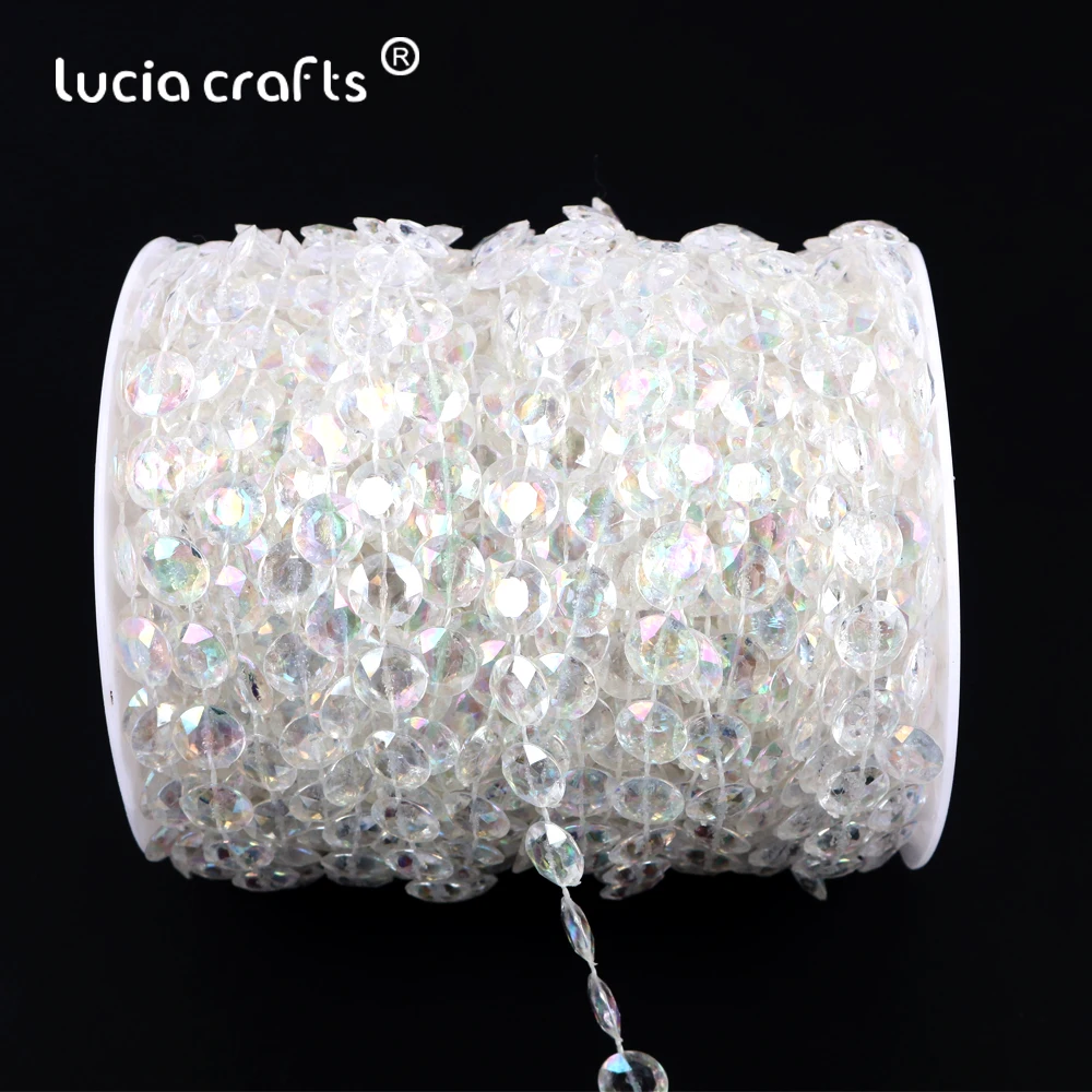 Lucia Crafts 5/30 прозрачный бисер цепь отделка гирлянда сделай сам декор для свадебной