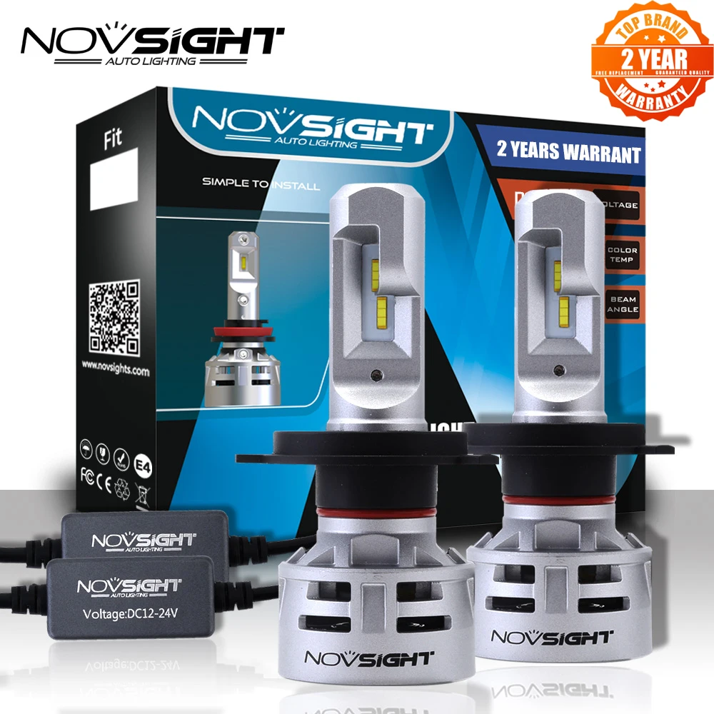 NOVSIGHT H7 LED H4 светодиодный H11 HB3 9005 HB4 9006 Автомобильные светодиодные лампы для фар 60