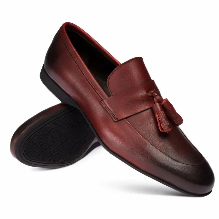 

Men Shoes Deery, Genuine Leather Claret Red Men'S Loafer