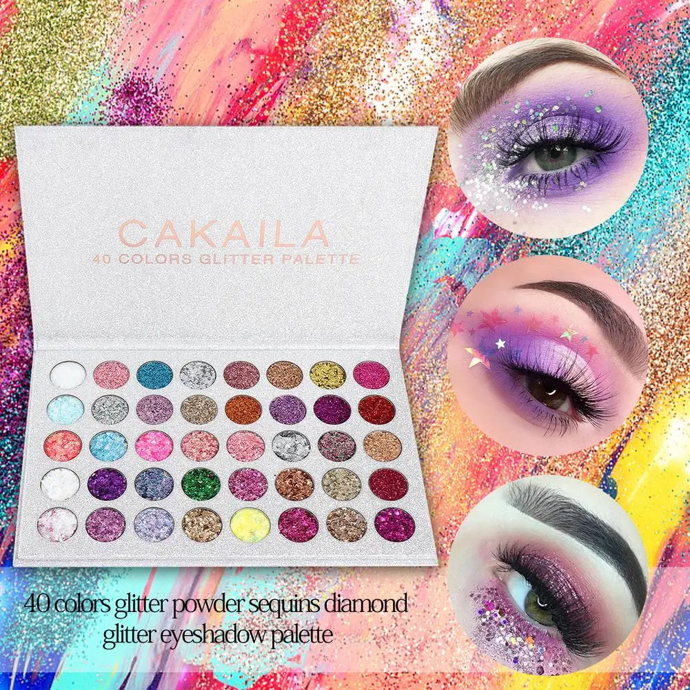 40 цветов палитра теней для век голографическая блестящая матовые блестящие