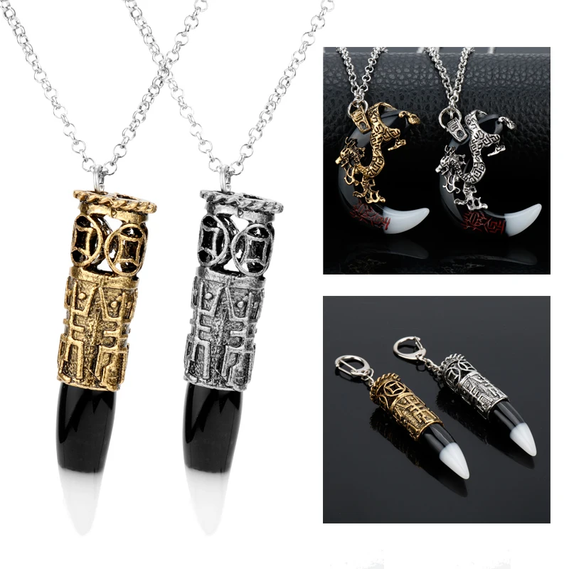 

Vintage Imitation Wolf tooth Pendant Necklace for Men 2023 New Fashion Punk Hip Hop Necklace Anime Cosplay Jewelry Accessories