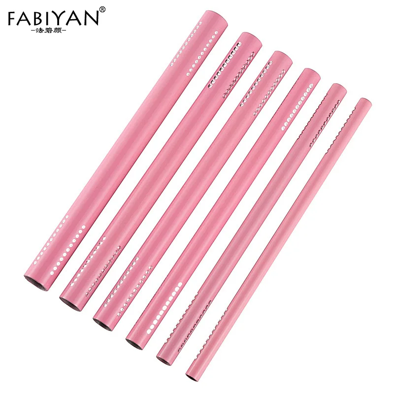 Light Pink 6 шт./компл. и нейл-арта металла с двойным концом разных Размеры Стразы тубус кривая C кристальная ручка французский Стик для формовки для маникюра - Цвет: Light Pink