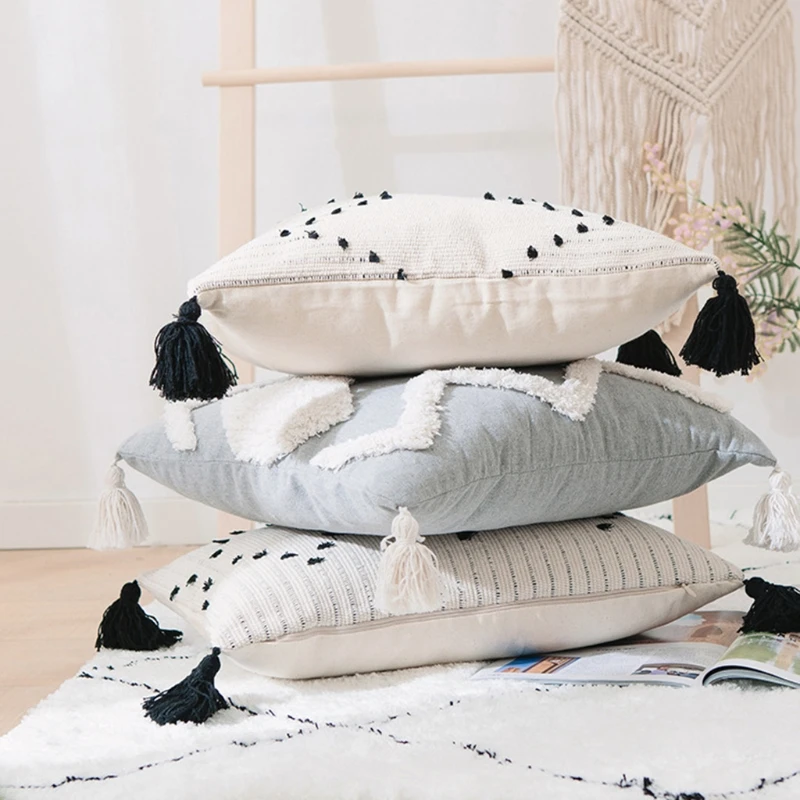 Скандинавский Morocan текстурированный богемный ворсовый чехол для подушки