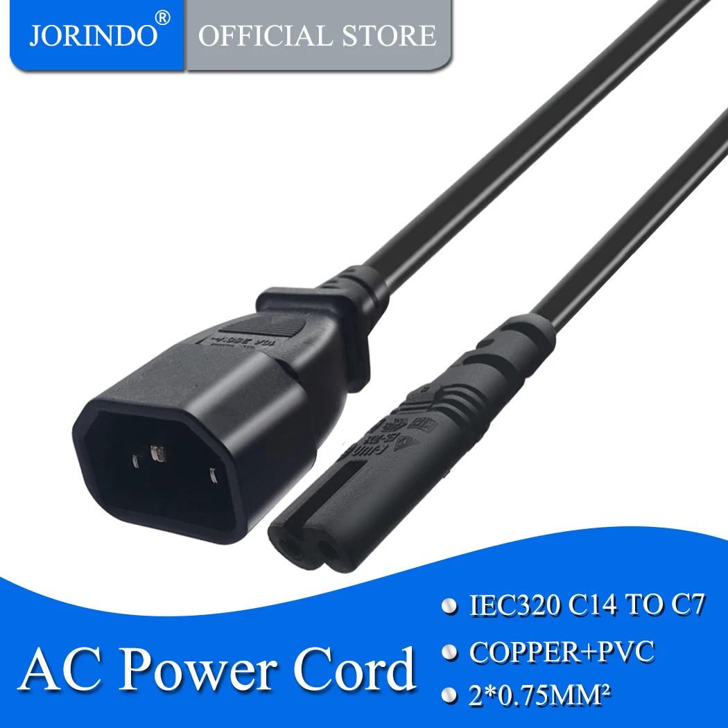 Jorinдо 0 6 м/фута IEC320 C14 к C7 кабель адаптера PUD/UPS гнездо IEC Штекерный переключатель