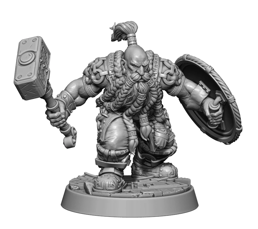 

1/32 56mm Resin Model Kits Dwarves Dwarf Warrior Figure Sculpture Unpainted No Color RW-199