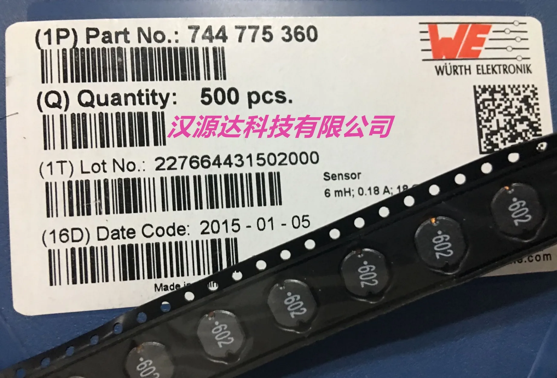 

744775360 WE-75-6MH screen 602 6MH 10% 180MA power inductor winding