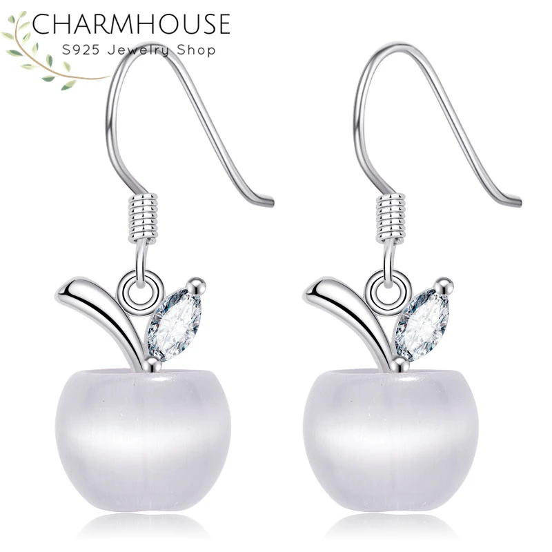 Charmhouse Pure 925 серебряные серьги для женщин Опал фрукты висячие серьги с камнем корейские, высокого качества ювелирные изделия Brincos Pendientes