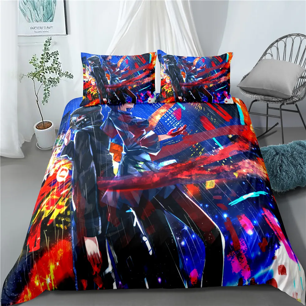 

Anime Tokyo Ghoul 3D Printed Bedding Set Duvet Covers Queen King Size Pillowcases Comforter Bedding Set Bedclothes Bed Linen