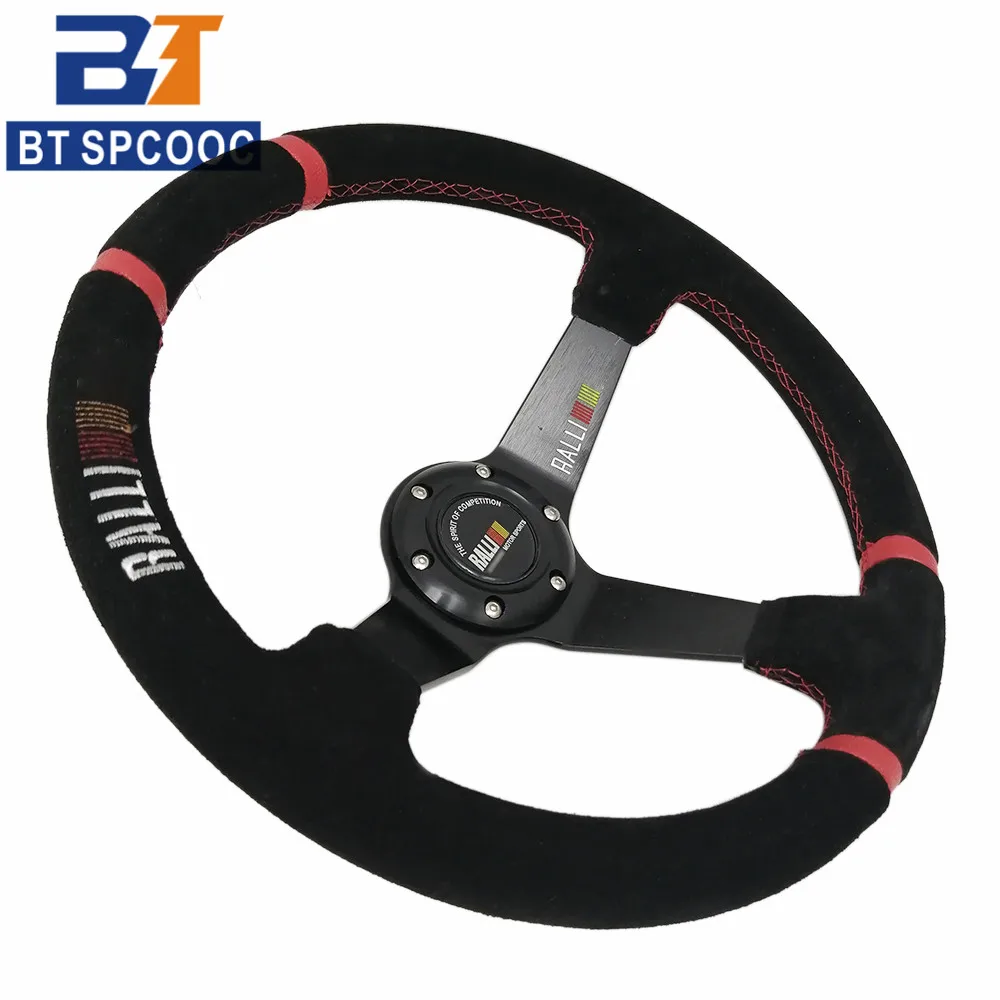 Универсальный 14 дюймов 350 мм замшевый автомобильный гоночный спортивный руль