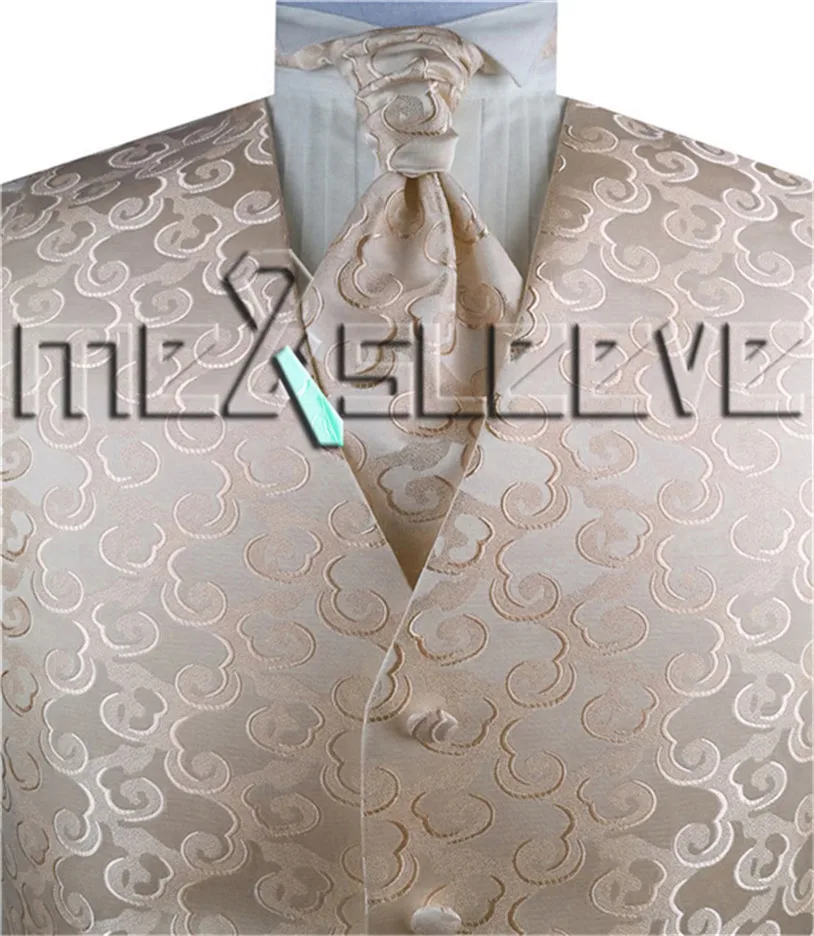 free shipping Men's bridegroom elegant cloudy pattern fabric waistcoat set - Цвет: pink