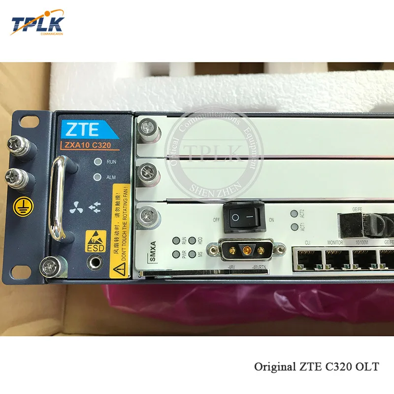 AliExpress горячая Распродажа оригинальные мини zte C320 шасси OLT GPON с 2* 1GE SMXA/1 карточная игра, постоянного тока(-48/72 V) Источник питания английской прошивкой