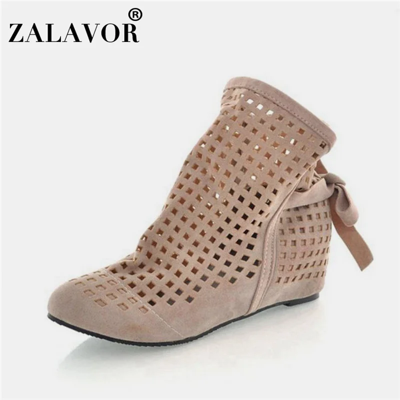 Женские ботинки открытые сапоги-гладиаторы с круглым носком круглый на низком