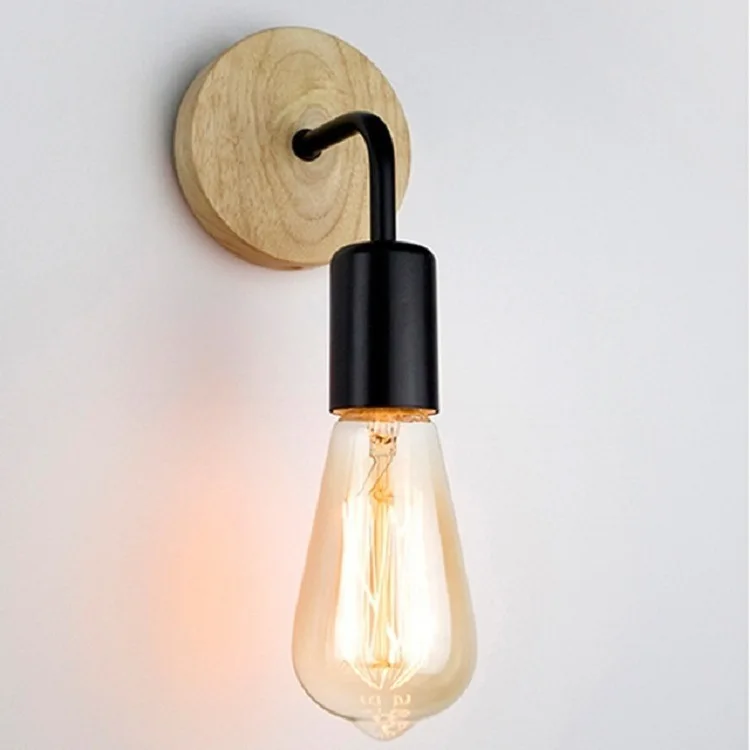 Винтажный Ретро деревянный настенный светильник скандинавский промышленный