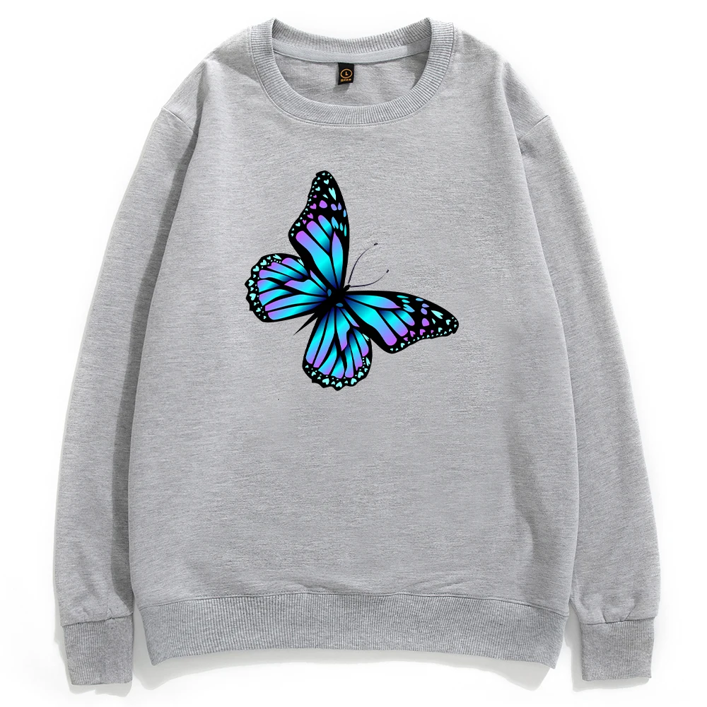 

Mens Cotton Crewneck Sweatshirt Men 2021 Butterfly Print Oversized Streetwear Pullover Harajuku Hip Hop Hoodie Men Sweatshirts