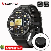 lemfo lem15 4g smart watch men 128gb rom 900mah power bank 2021 dual cameras smartwatch gps helio p22 chip android 10 7
