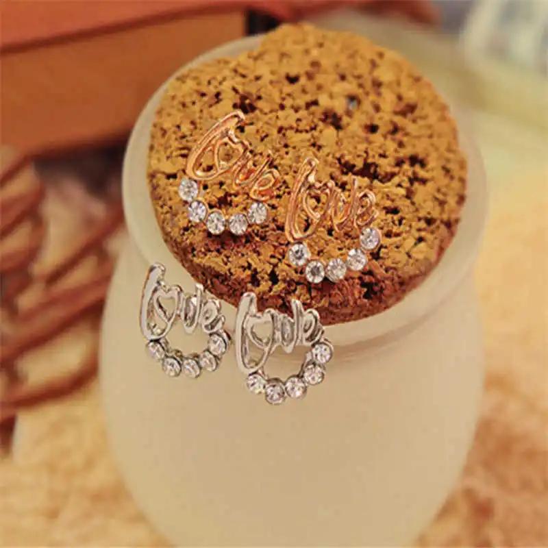 Модные женские Супер сверлильные английские серьги с надписью love элегантные