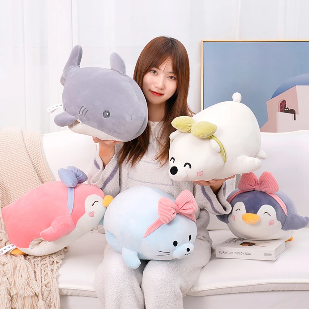 

Зимняя подушка-грелка для рук, плюшевые игрушки, милый пингвин, печать, Акула, ручная накидка, Офисная Подушка для сна, грелка для рук, подарк...