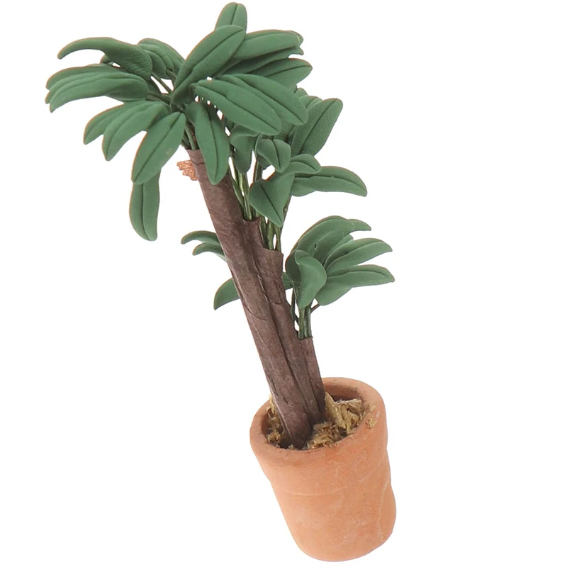 

1/12 Dollhouse Miniature Pot Green Leafed Plant Garden Decoration Toy