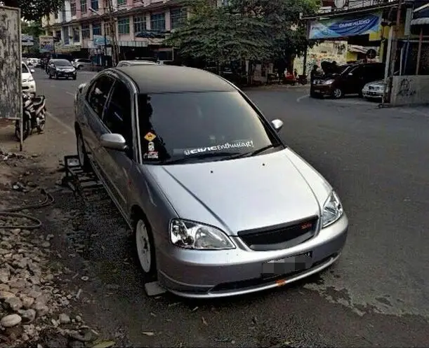 Решетка гриля передняя черная из АБС для Honda civic ES5/ES7 2001 2004|black grill|grille blackfront grill honda |
