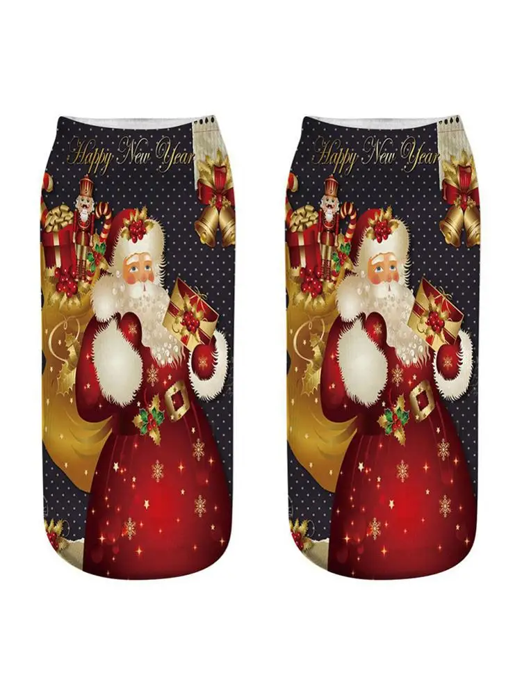 1 пара нейтральный рождественские носки серии хлопок 3D с принтом в виде