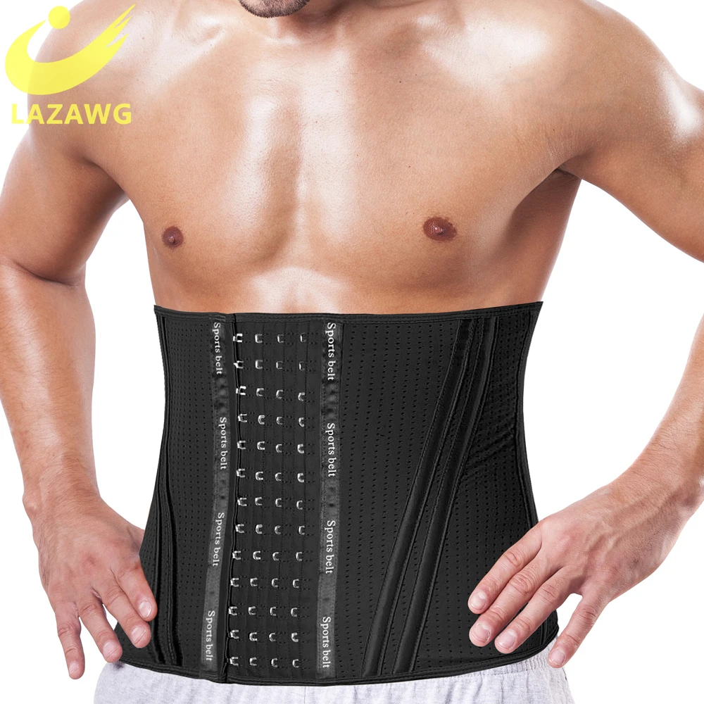 

LAZAWG Men Belt Neoprene Shaper Male Waist Trainer Corset Body Modeling Belt Tummy Slimming Strap Fitness Weight Lose Shapewear