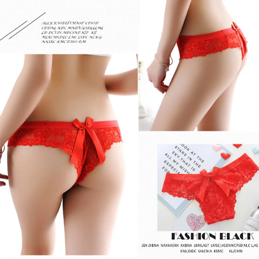 

Lace Women's Panties Sexy Thong Bow Seamless Briefs