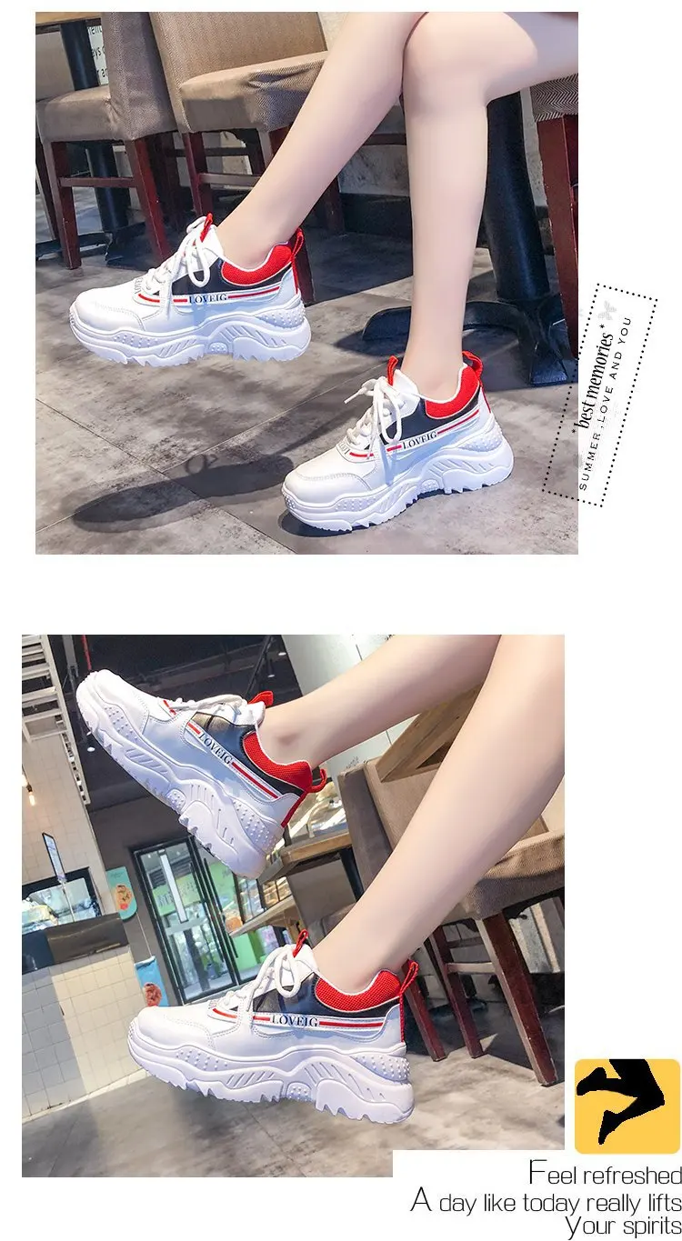 ALL YIXIE Новые искусственные кожаные женские платформенные кроссовки модные Casual белые увеличенные женские кроссовки большого размера 41