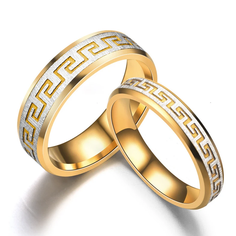 

4/6MM Luxury Female Stainless Steel Engagement Wedding Rings For Women And Men