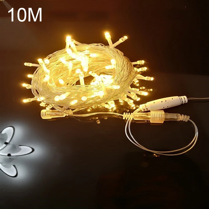 

10M LED Christmas Fairy String Lights Remote Control New Year Garland Curtain Lamp Holiday Decoration For Home Bedroom Window