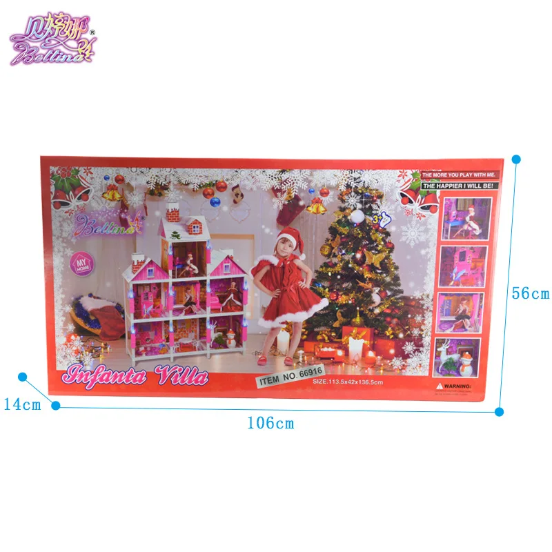 

Bertingna Christmas Princess Villa Doll Christmas Toy House Girl's Toy Set Large Gift Box