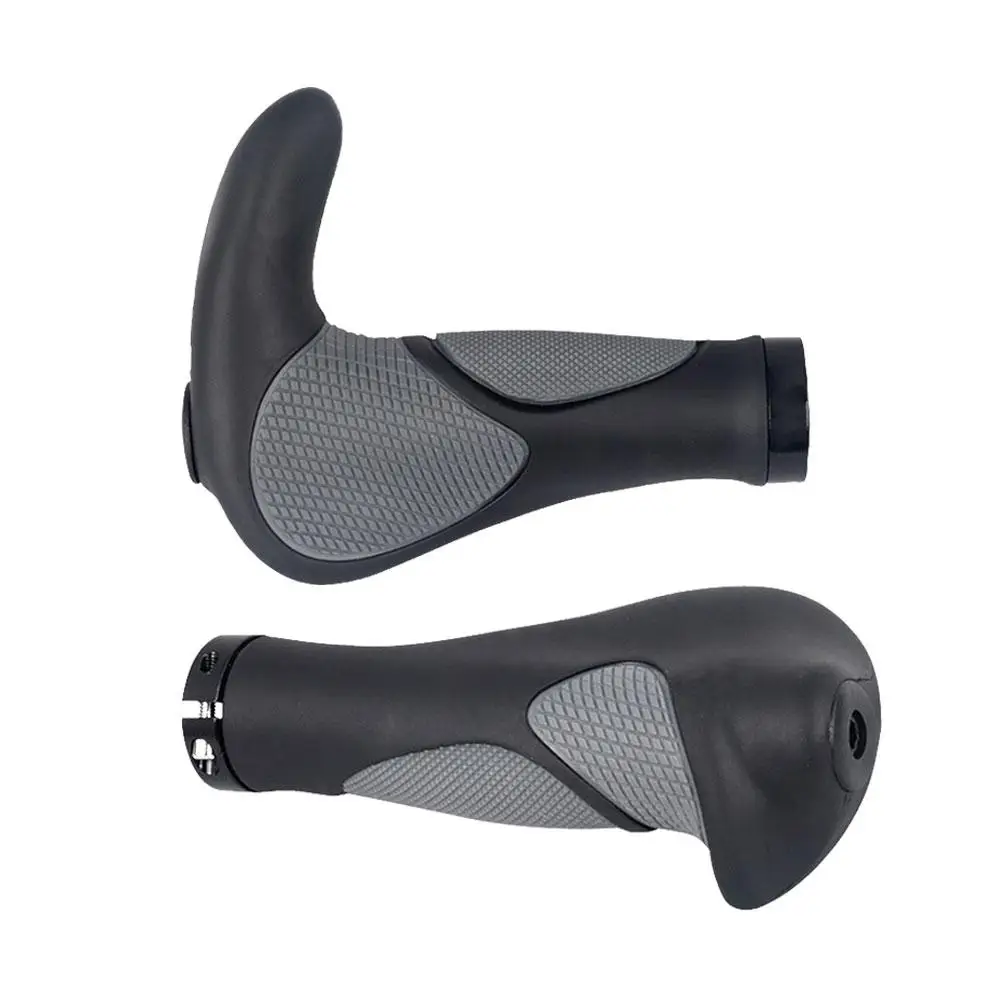 

2PCS Bike Grips Rubber Horn Shape Comfort Ergo Non-slip Handlebar Grip For MTB BMX Cycling