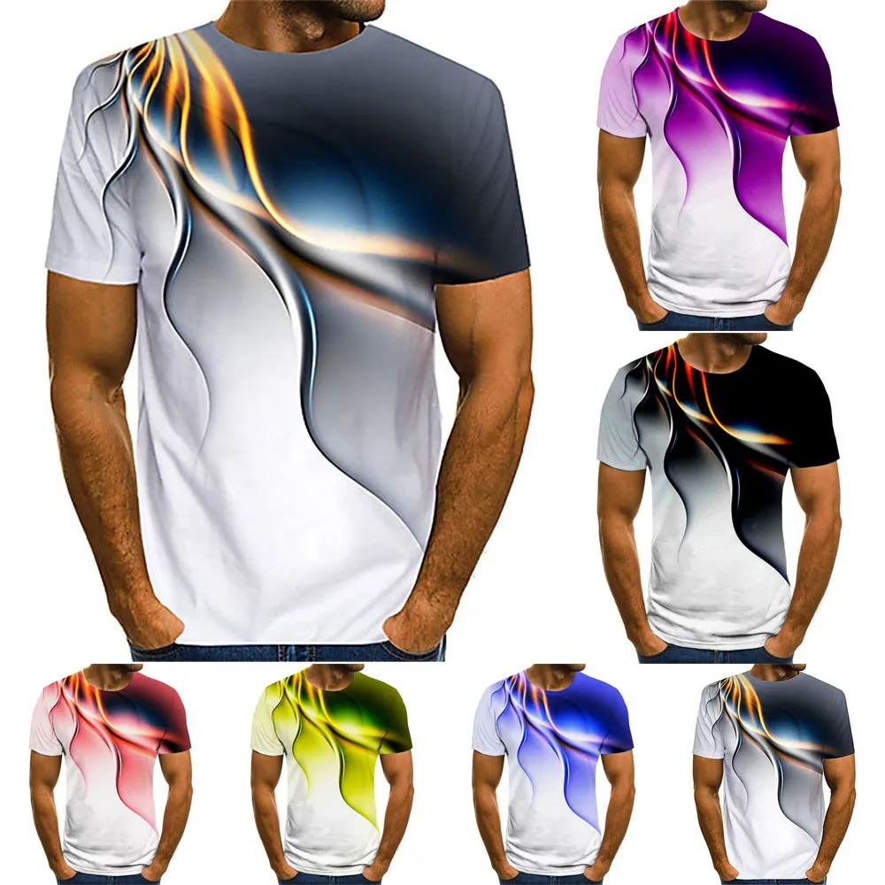

Men 3D Print Short Sleeve T-Shirts Blouse Summer Casual Loose Fitted Tee Tops Sleeve Harajuku Hip Hop Cute T-shirt 2021 Summer