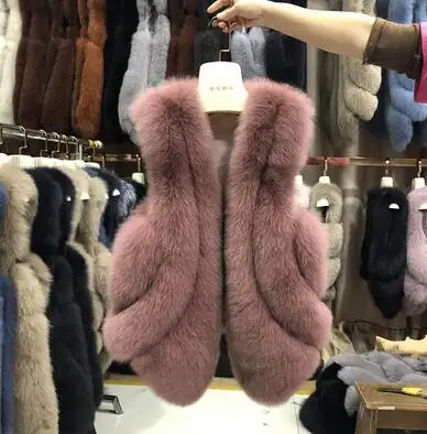 Tatyana FURCLUB жилет из натурального Лисьего меха дизайн женская меховая куртка из натурального Лисьего меха Зимний короткий жилет
