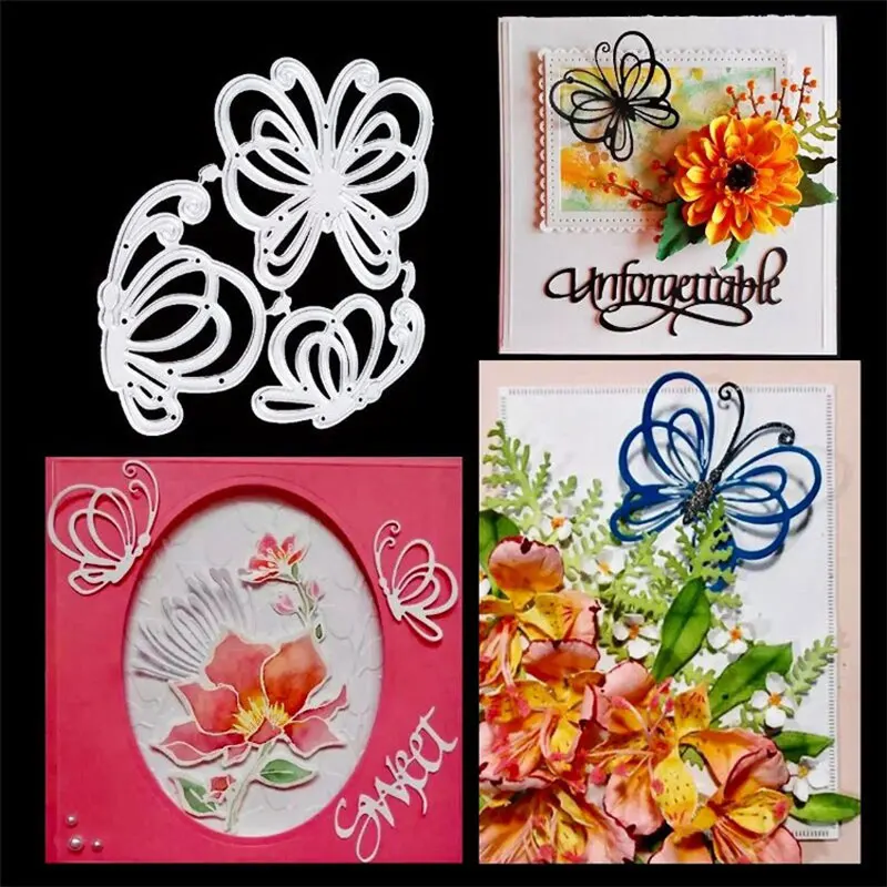 

3 Designs/Set Metal Cutting Dies Cut Die Mold Butterfly Decoration Scrapbook Paper Craft Knife Mould Blade Punch Stencils Dies