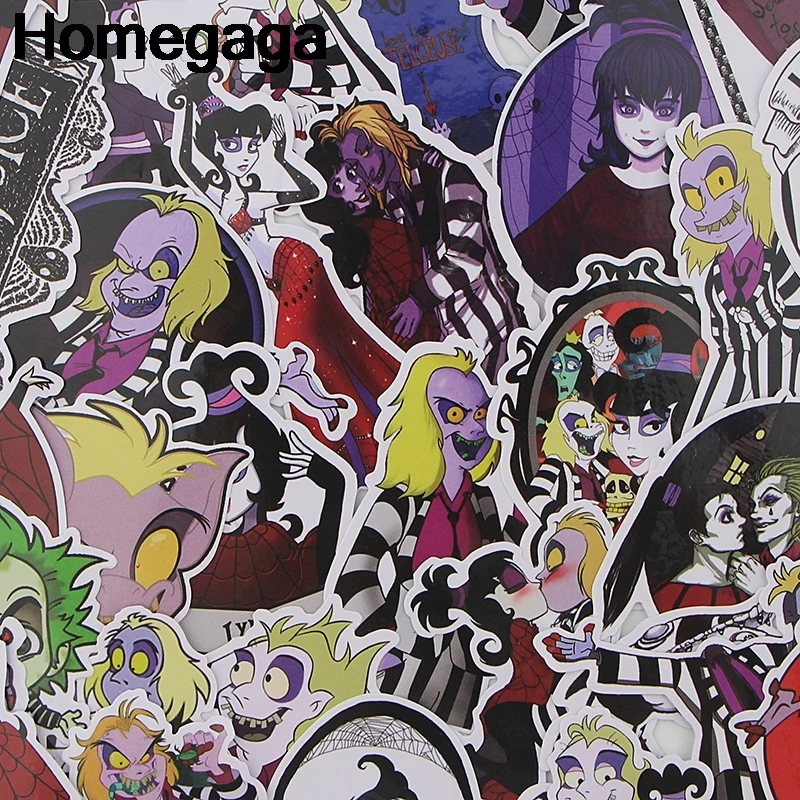 

Homegaga 38pcs horror theme cartoon Creative badges DIY stickers packs DIY wall notebook phone Motor scrapbooking album D2292