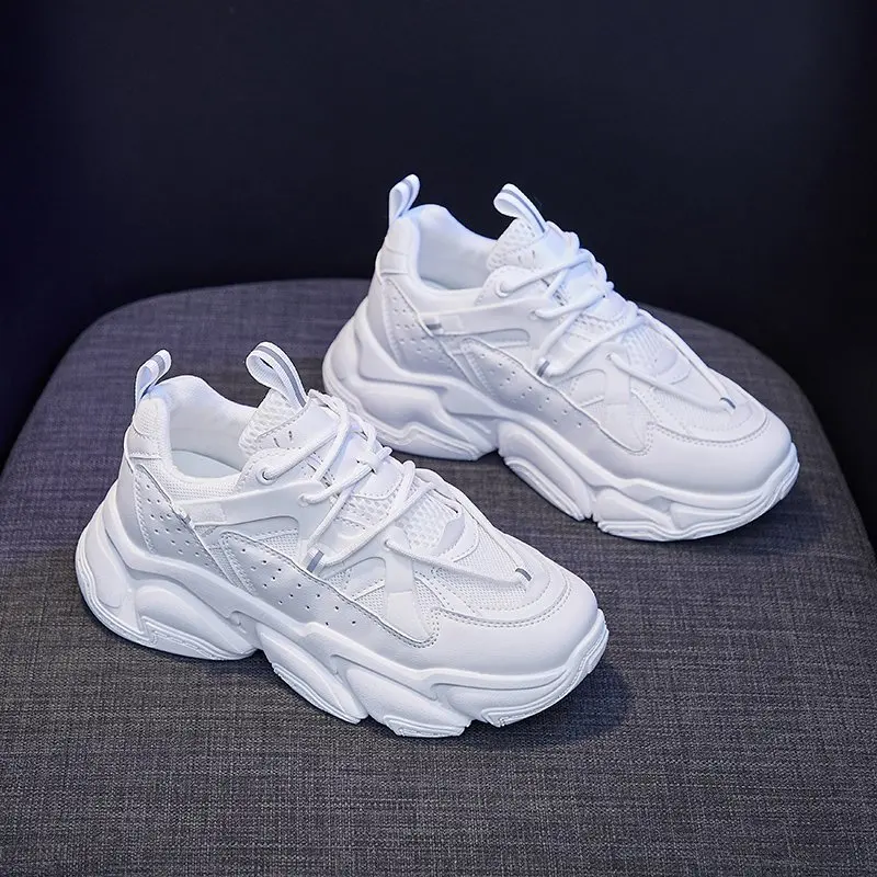 

2021 Fashion Women Lightweight Sneakers Shoes Outdoor Breathable Mesh Comfort Lace Up Ladies Platform Trainers Female